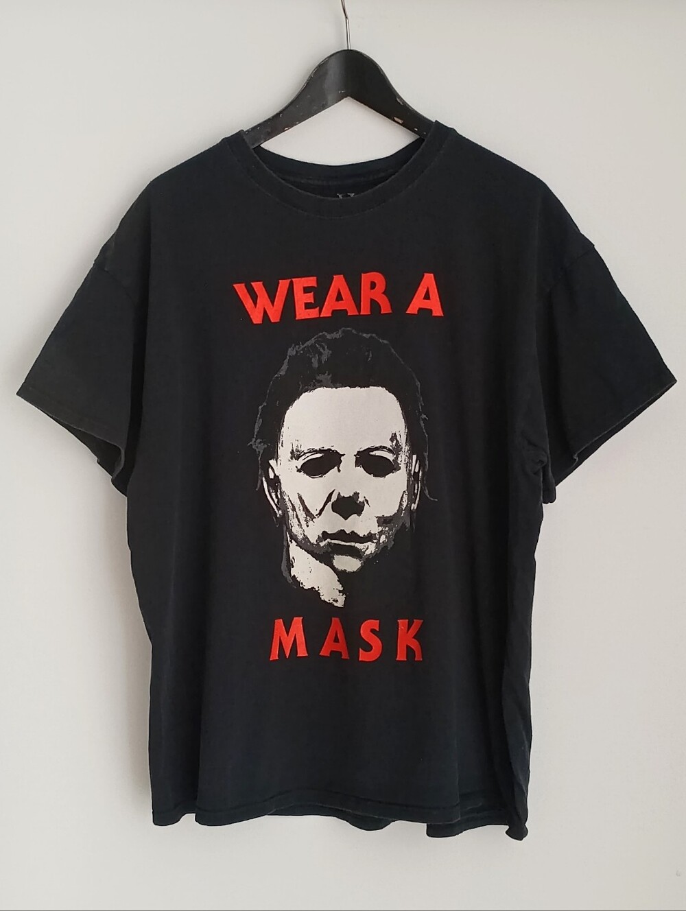 Y2K Rock Rebel Halloween 2 Michael Myers Wear A Mask Black Shirt XL